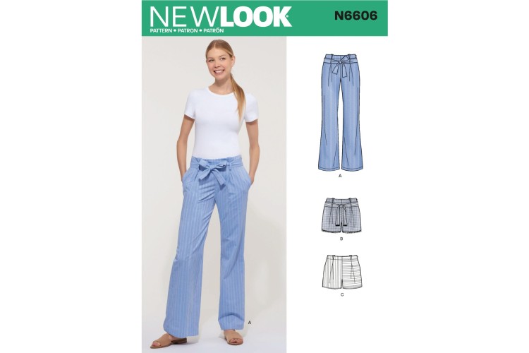 New Look 6606 Paper Bag Trousers, Shorts