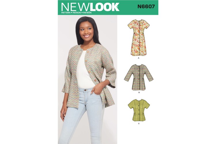 New Look 6607 Tunic, Dress, Jacket