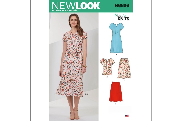 New Look 6626 Dress, Top, Skirt