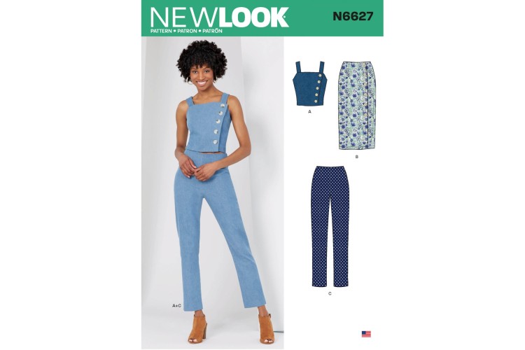 New Look 6627 Top, Skirt, Trousers