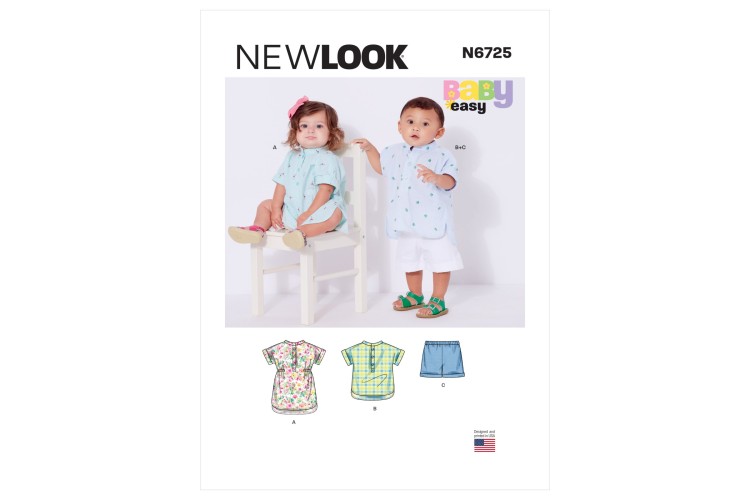 New Look 6725 Top, Dress, Shorts