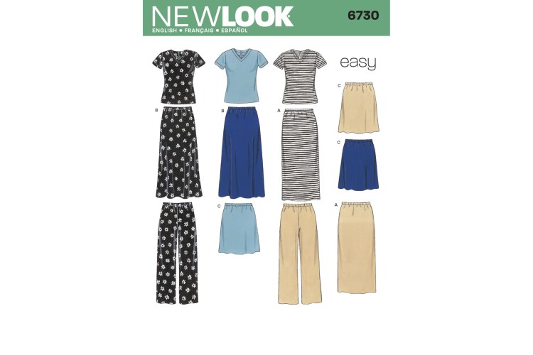 New Look 6730 Top, Skirt, Trousers