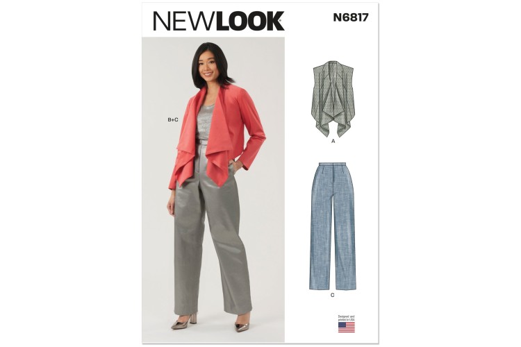 New Look 6817 Draped Front Vest, Jacket & Trousers