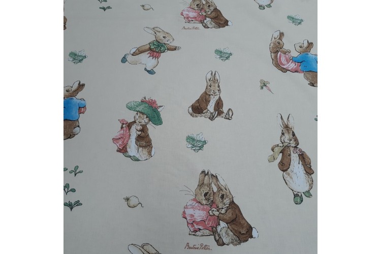 Peter Rabbit on Cream Cotton