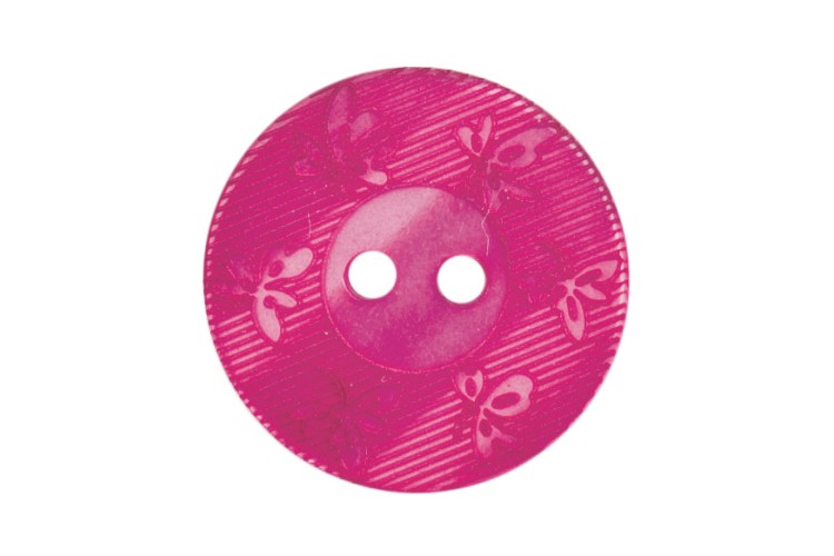 Pink Colour Buttons with Bow Pattern 20mm 2B\2033