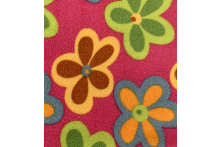 Pink Floral Anti Pil Fleece