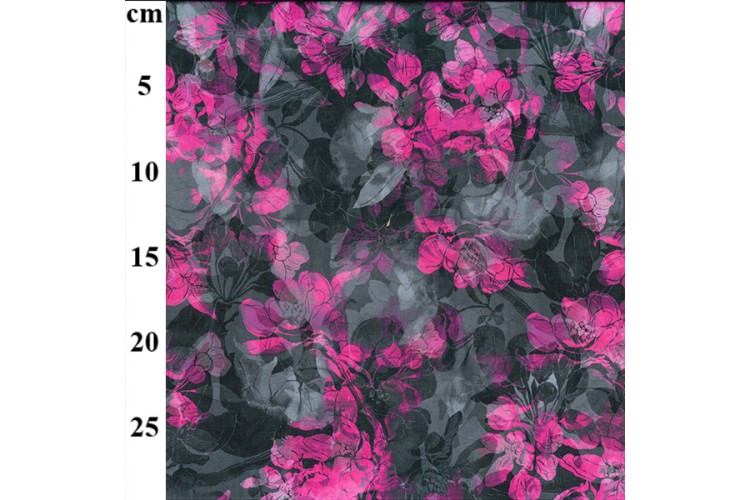 Pink & Black Floral Cotton Lawn