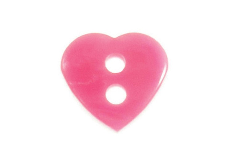 Pink Heart Button 11mm