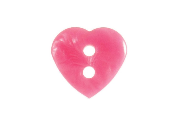 Pink Heart Button 15mm