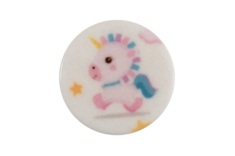 Pink Unicorn Shank Button 15mm
