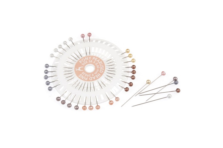 Pony Metallic Pearl Head Pins (P29838)