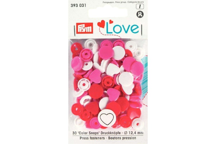 Prym Love Press Fasteners Assorted Pink (393 031)