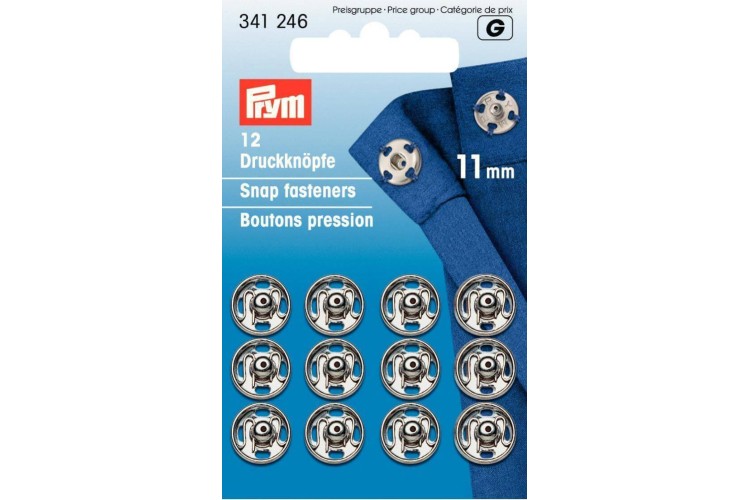 Prym Snap Fasteners 11mm Silver (341 246)