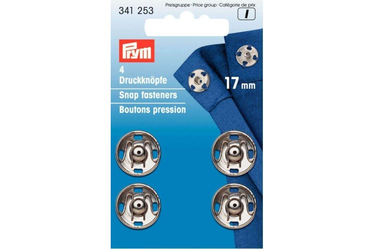 Prym Snap Fasteners 17mm Silver (341 253)