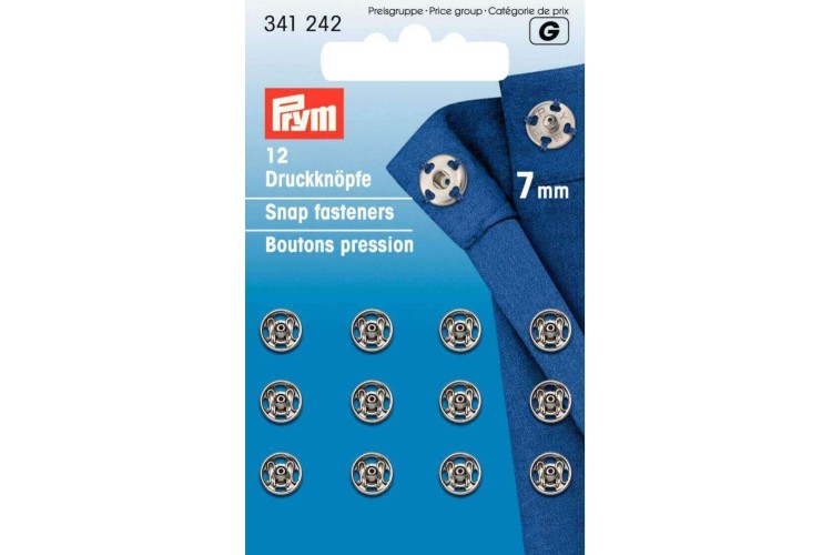 Prym Snap Fasteners 7mm Silver (341 242)