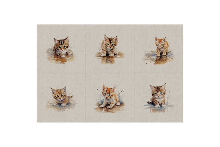 Puddle Kittens 6 x Assorted Panels