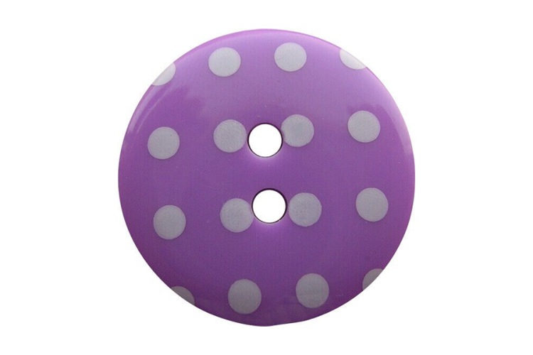 Purple & White Spotty Button 18mm