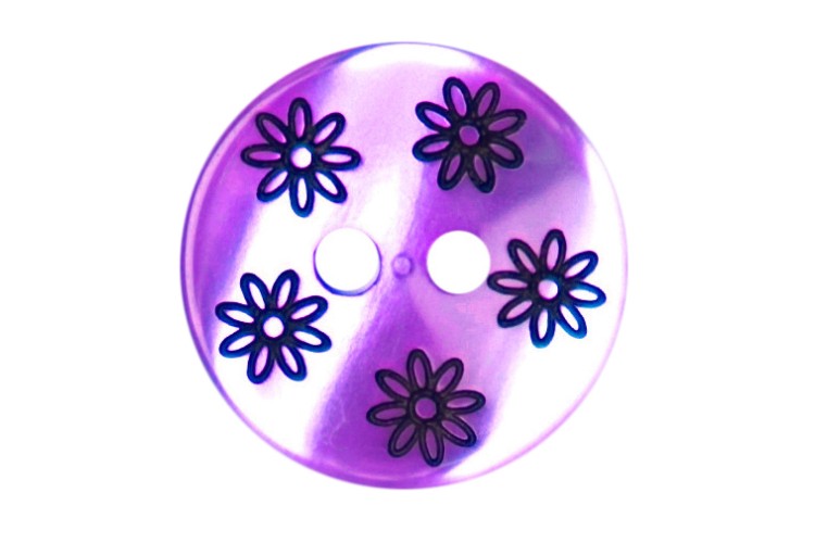 Purple Flower Buttons 15mm 2B/1944