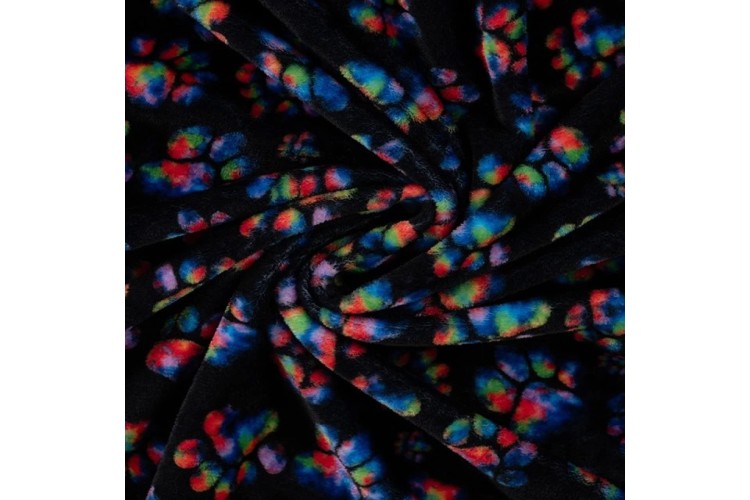 Rainbow Paws Black Cuddle Fleece
