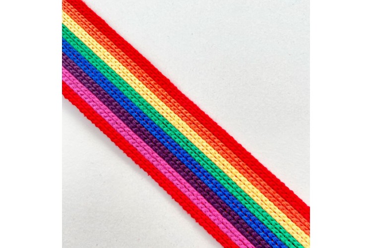 Rainbow Striped Webbing 40mm wide