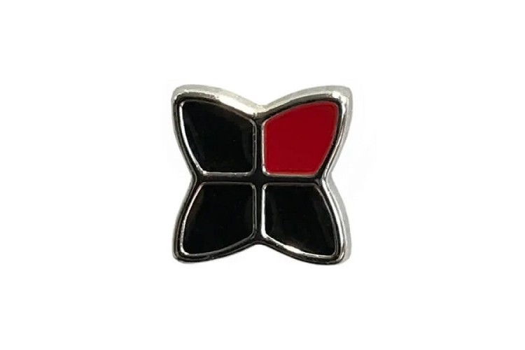 Red/Black Flower Button 12mm