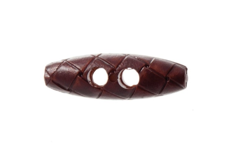Red Brown Leather Look Toggles 30mm