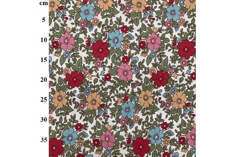 Red Floral Cotton Poplin