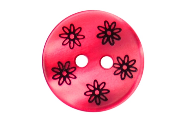 Red Flower Buttons 15mm 2B/1943