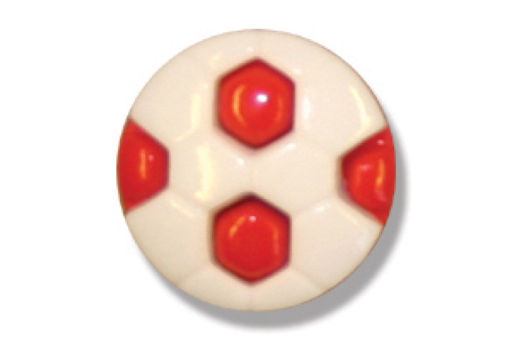 Red Football Button 13mm