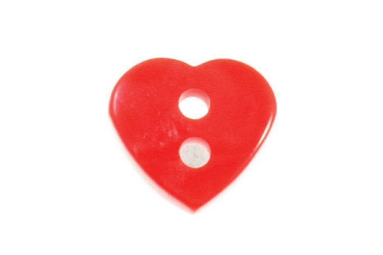 Red Heart Button 11mm