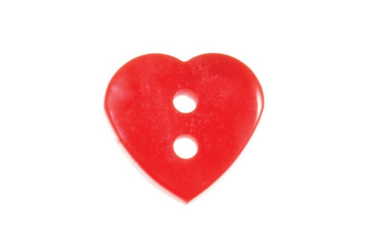 Red Heart Button 15mm