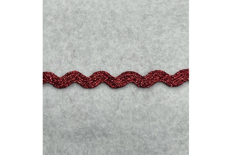 Red Metallic Ric Rac 9mm