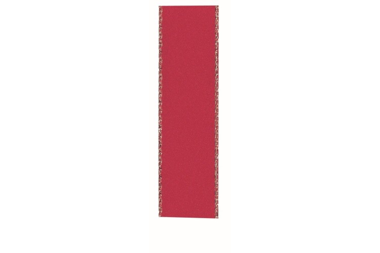 Ribbon Gold Edge Red 15mm (7696-15)