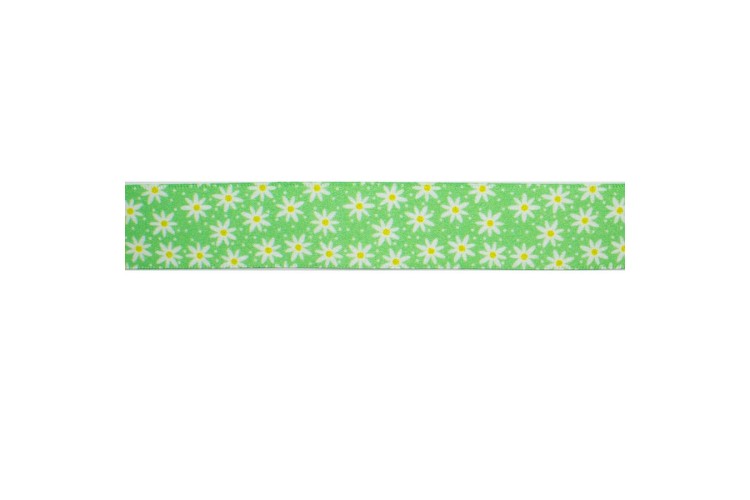 Ribbon Green Daisy 25mm (80545-2)