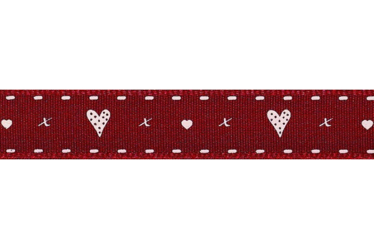 Ribbon Hearts & Kisses 15mm