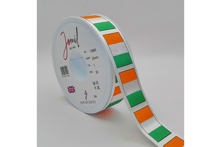 Ribbon Irish Tricolour Flag 25mm