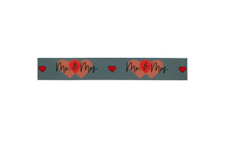 Ribbon Mrs & Mrs Grey 25mm
