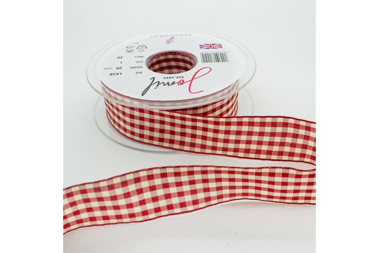 Ribbon Red Gingham 10mm (1438-1)