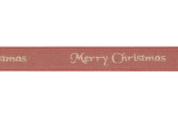 Ribbon Rose Gold Merry Christmas 25mm