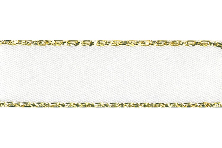 Ribbon Silver Edge White 3mm