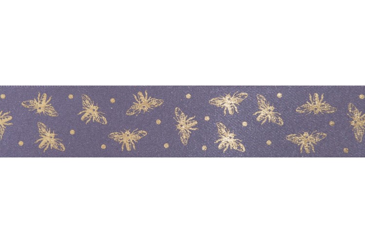 Ribbon Sparkle Bee Purple 25mm (15218-4)