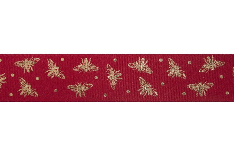 Ribbon Sparkle Bee Red 25mm (15218-6)