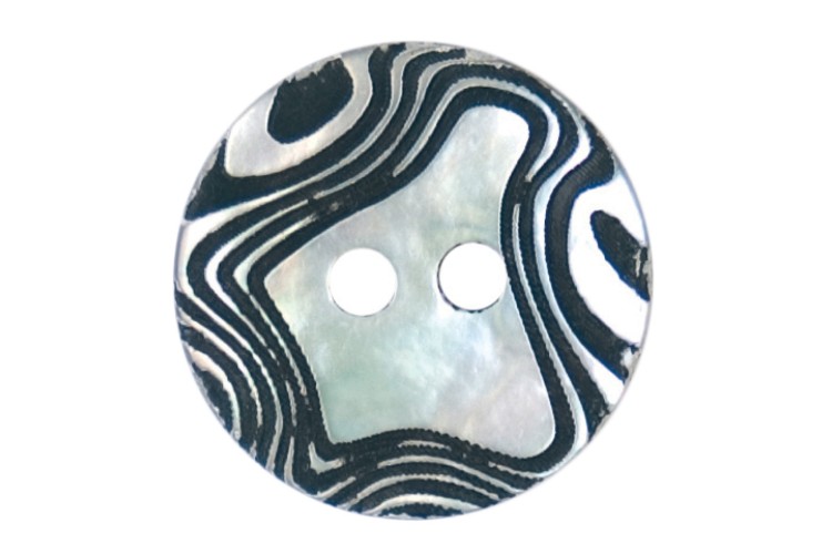 Round Black & Pearl Buttons 15mm 2B/2287