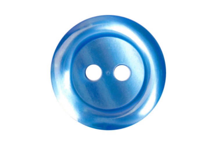 Royal Blue Round Rimmed Button 15mm