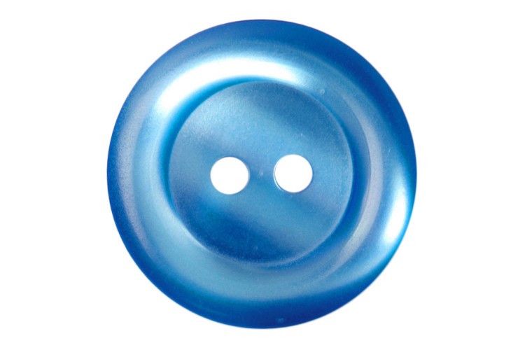 Royal Blue Round Rimmed Button 20mm