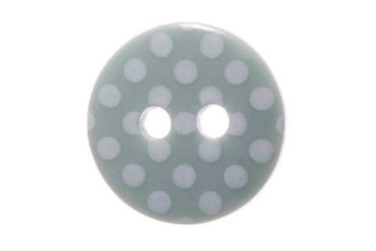 Sage Green & White Spotty Button 12mm