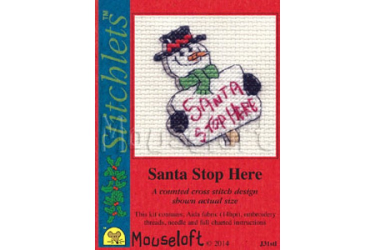 Santa Stop Here Christmas Card Stitch Kit