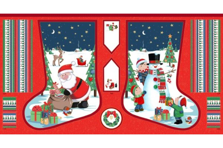 Santas Christmas Stocking Panel