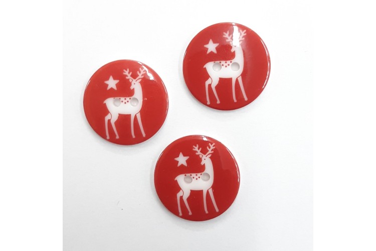 Scandi Reindeer Button 24mm