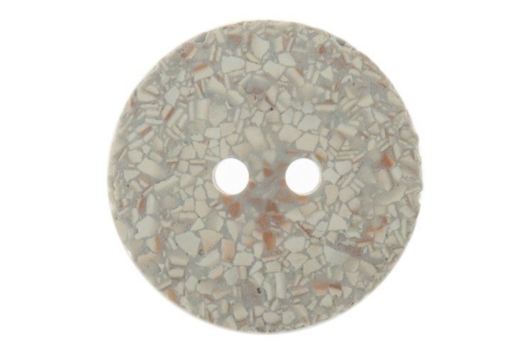 Silver Grey Recycled Eggshell 25mm Button